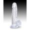 Pipedream- King Cock Clear 7" Cock with Balls nagy átlátszó pénisz, szép makkal