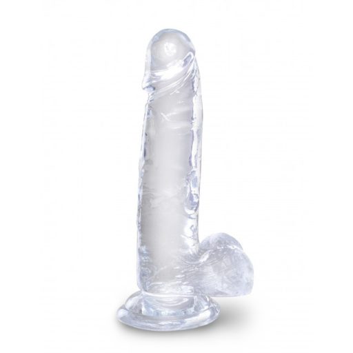 Pipedream- King Cock Clear 7" Cock with Balls nagy átlátszó pénisz, szép makkal