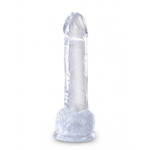 Pipedream- King Cock Clear 7" Cock with Balls nagy átlátszó pénisz, szép makkal
