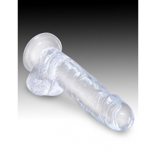 Pipedream- King Cock Clear 7" Cock with Balls nagy átlátszó pénisz, szép makkal