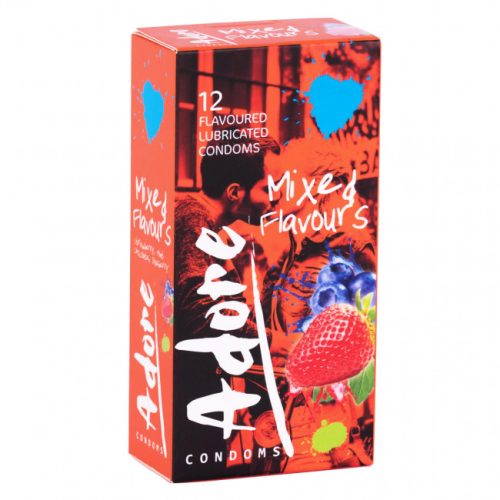 Adore Flavours 12 db Egy gyümölcsös doboz 12 vegyes ízű óvszerből 