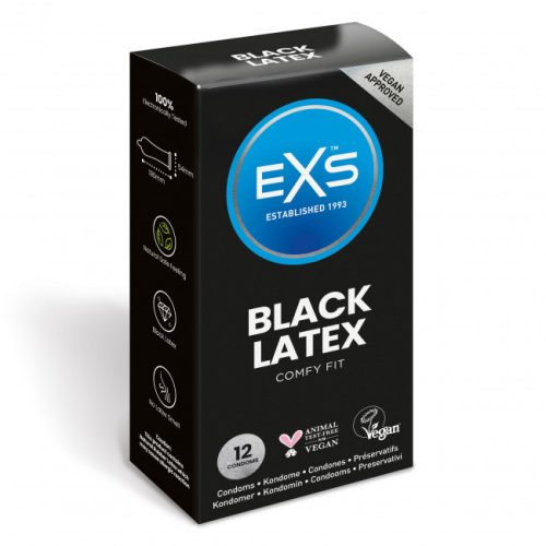 EXS Black Latex 12 db fekete óvszer