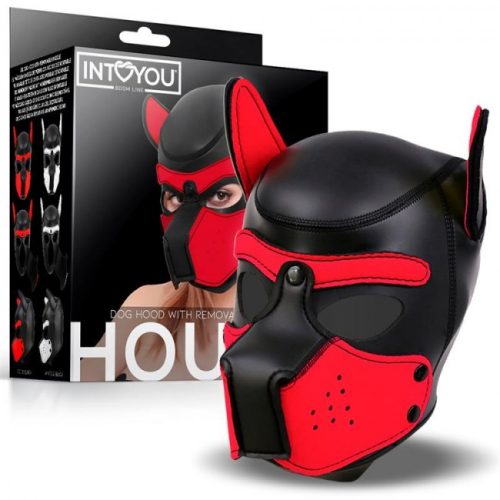 InToYou - BDSM Line Hound Dog Hood with Removable Muzzle Red - 