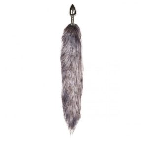   Easytoys Fox Tail Plug  anal  Rókafarok - Ezüst plüss farokkal