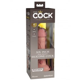   Pipedream-  King Cock Elite 6" Silicone Dual Density Cock Light