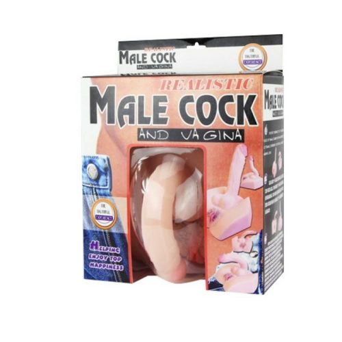 LyBaile-  Lifelike Realistic Male Cock And Vagina - távirányítós, vízálló, élethű, vibrációs vagina maszturbátor (testszínű)